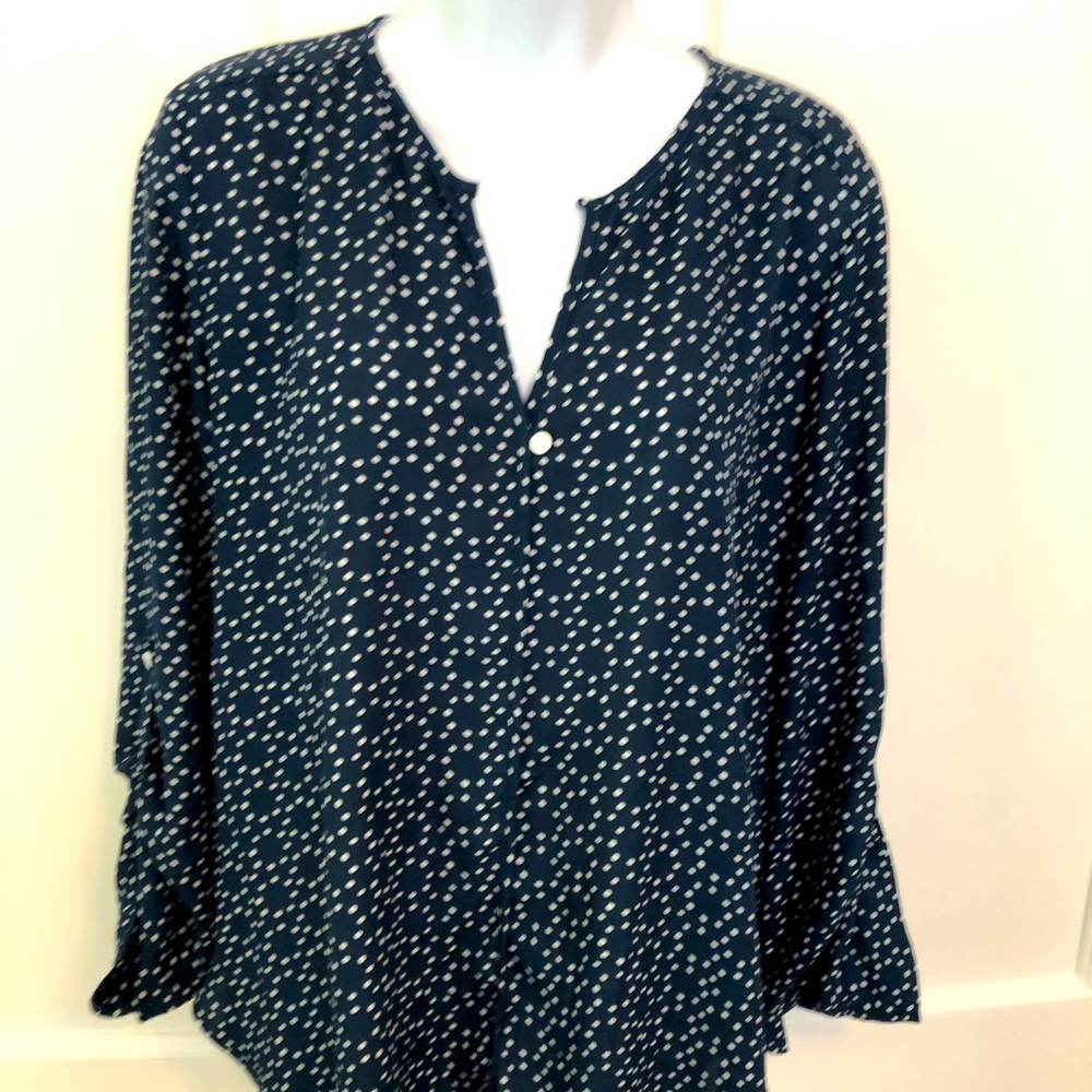 Navy Dot Career Blouse